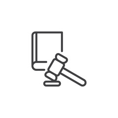 Judicial proceedings line icon