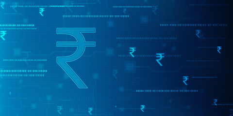 Indian Rupee symbol on financial Background, Growth of Indian stock market, Abstract finance background, Stock market Concept background