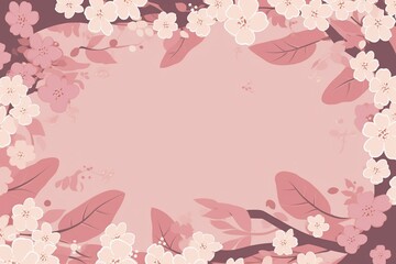 Fototapeta na wymiar cherry blossom leaves and tree illustration
