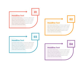Minimal text presentatation infographic elements with arrow shape