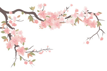 Obraz na płótnie Canvas cherry blossom leaves remove background