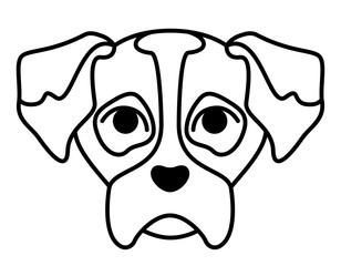 Head of Boxer dog. Pet in outline style.