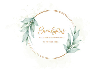 eucalyptus frame background watercolor © retno