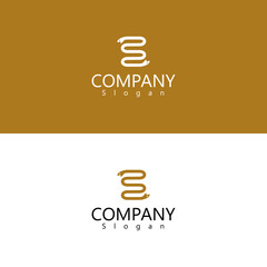 Gold snake logo vector design