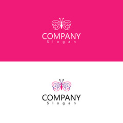 Vector colorful butterfly logo design