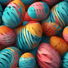 Fototapeta na wymiar Abstract easter eggs pattern created with generative AI