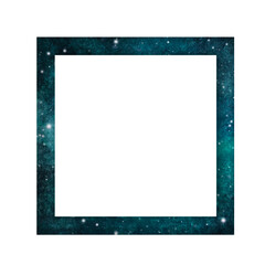 Galaxy sky square border. Night sky frame.