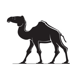 Camel vector image on a white background. Vector illustration silhouette svg.