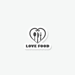 Love Food Logo designs concept sticker icon