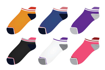 Colorful set of socks. vector illustration
