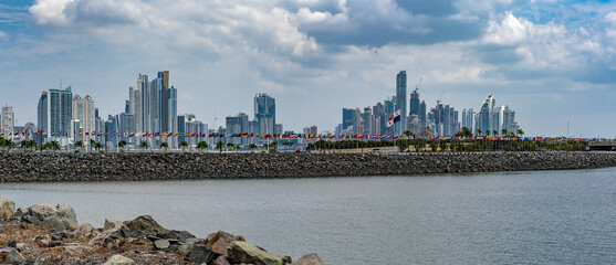View of the Panama City skyline with its skyscrapers.