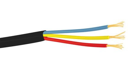 Three wire cable. vector illustration