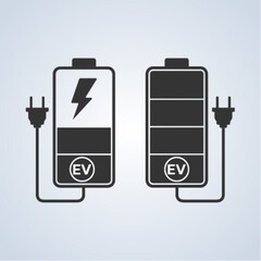 Battery icon, electric charger, vector Illustrations on the background