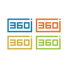 360 degree logo icon vector template 
