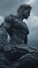 Greek Mythology ,Prometheus' Fire Theft, Dark Ambiance background. Gen AI