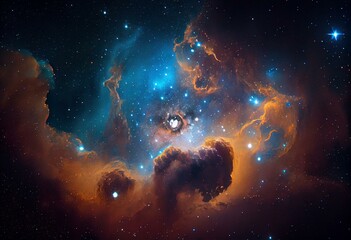 Obraz na płótnie Canvas starry deep outer space nebual and galaxy. Generative AI