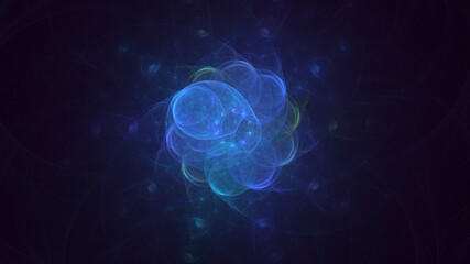 3D rendering abstract multicolor technology fractal light background