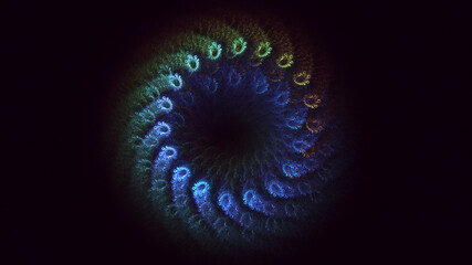 3D rendering abstract round hole light background