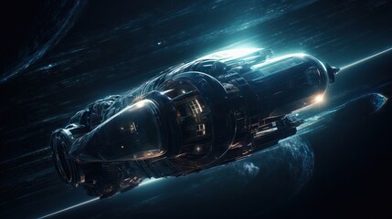 spaceship battle. in a futuristic scene. Sci-fi. Movie scenery. Movie concept. Illustration. Generative AI	
