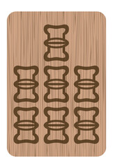 木彫り風の麻雀牌イラスト 七索