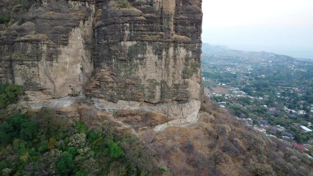 aerial view of rocky mountains in tepoztlan mexico
