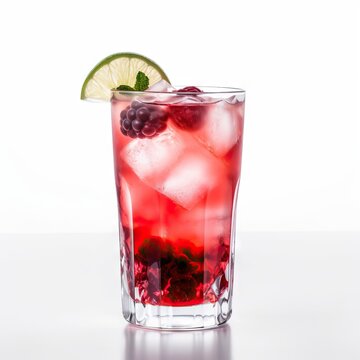 Blackberry cocktail, Cocktails drinks. Isolated on white background, GeneraTive AI