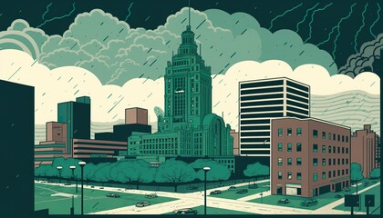 Omaha cityscape (ai generate)
