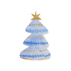 Christmas tree watercolor illustration