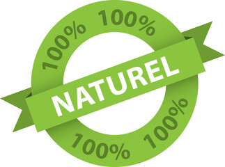Tampon vert 100% NATUREL sur fond transparent