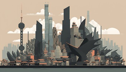 Shanghai cityscape (ai generate)