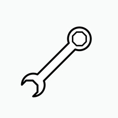 Wrench Icon. Repair Sign and Setting Symbol for Design, Presentation, Website or Apps Elements  – Vector.  
