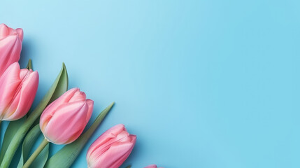 Tulip flowers background. Illustration AI Generative.