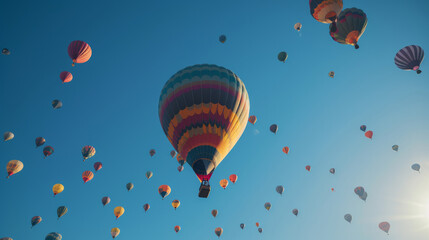 Fototapeta premium Air ballon background. Illustration AI Generative.