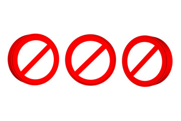 set of prohibition sign icon png