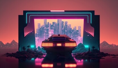 synthwave Vaporwave cinematic effects (ai generate)