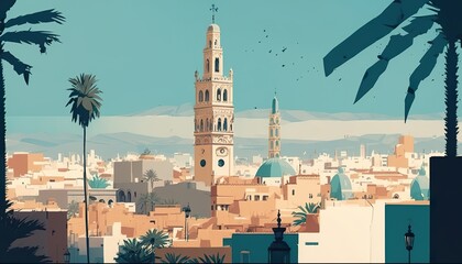 Tunis Tunisia cityscape (ai generate)