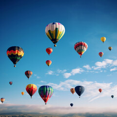 Fototapeta premium Air ballon background. Illustration AI Generative.