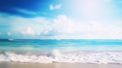 Fototapeta na wymiar Summer ocean beach background. Illustration AI Generative.