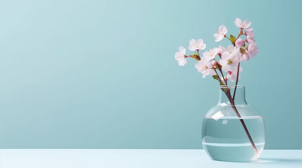 Sakura flower in vase. Illustration AI Generative