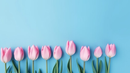 Tulip flowers background. Illustration AI Generative.