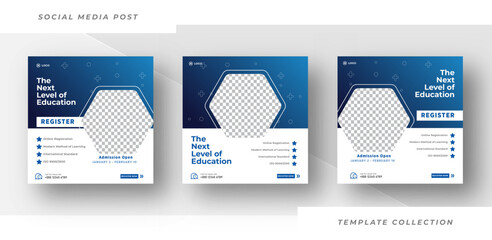 Education for study back to School admission promotion social media post or Instagram post or flyer Design