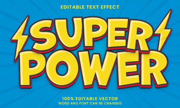 super hero cartoon game adventure tittle 3D Editable text Effect Style