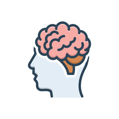 Color illustration icon for mind 