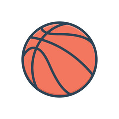 Color illustration icon for basketball 