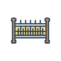 Color illustration icon for fence 