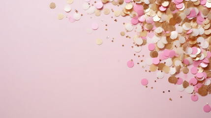 Fototapeta na wymiar Pink confetti background. Illustration AI Generative.
