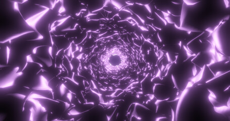 Abstract purple energy tunnel of waves glowing abstract background