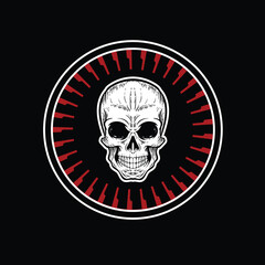 Skull logo design vector hand drawing good for tattoo
