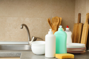 Detergent, accessories for dish washing and cleaning