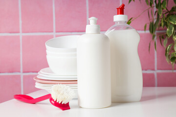 Detergent, accessories for dish washing and cleaning
